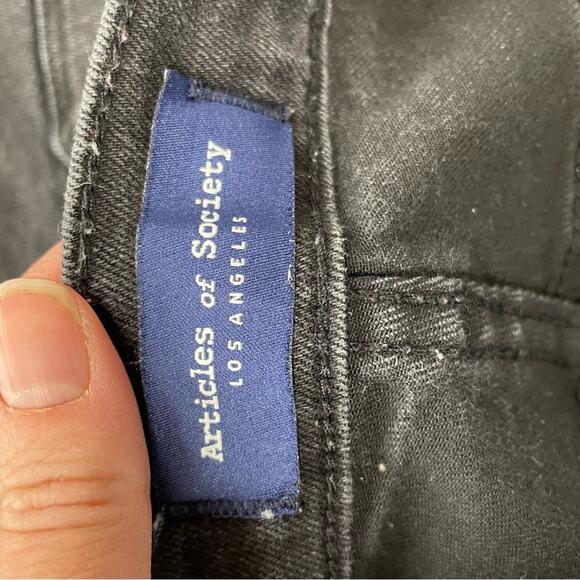 Articles of Society Black Acid Wash Dylan Slim Jeans Womens 31 Denim Zip Fly - Picture 10 of 11